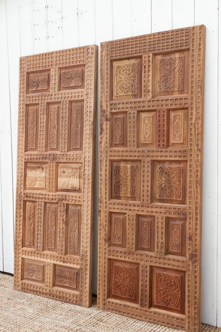 Hand-carved Spanish Colonial wooden door